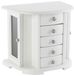 Item International Sieradenkist/juwelenkist met lades wit van hout 26 x 18 x 23 cm