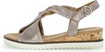 Gabor Dames Sandalen 82.751.95 Taupe Metallic Sleehak Leer Maat 35.5