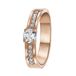 Lucardi Dames Gerecycled stalen roseplated aanzoeksring florence zirkonia - Ring - Staal - Rosékleurig - 16.5 / 52 mm