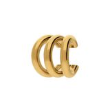 Lucardi Dames Stalen goldplated earcuff breed - Oorbellen - Staal - Goudkleurig