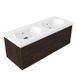 Saniclass Holz Frame Badkamermeubelset - 120x45x43.5cm - Palermo keramische wastafel wit - 2 wasbakken - zonder kraangaten - 1 lade - mat eiken charcoal (hout) SW1420773/SW24920
