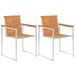 Maison Exclusive - Fauteuil de jardin avec coussin Lot de 2 Acacia massif et Acier