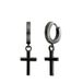 Lucardi Boucles d'oreilles Homme Croix Argenté Acier - Homme