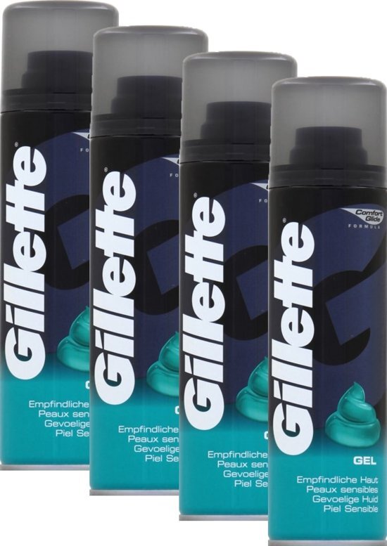 Gillette - Scheergel - Gevoelige Huid - 200 ml - 4 stuks
