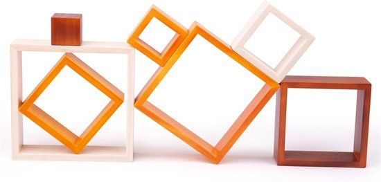 Bigjigs Houten Stapel Vierkanten