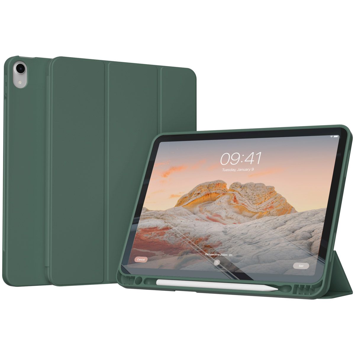 Accezz Smart Silicone Bookcase Apple iPad 11 (2025) 11 inch / iPad 10 (2022) 10.9 inch - Donkergroen