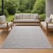 Tapis intérieur et extérieur pour balcon, résistant à l'eau, couleur unie gris, dimensions : 200 x 290 cm