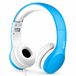 WISEQ Junior Kinderkoptelefoon met Draad – Koptelefoon Jongens – Koptelefoon Kind voor Tablet en School – Hoofdtelefoon met Kabel – 85 dB Volumebegrenzer – Opvouwbaar – Met Stickers – Blauw