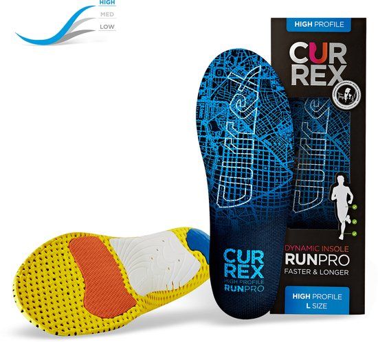 CURREX RunPro High Inlegzooltje - Blauw/Geel - Maat M