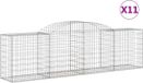 vidaXL Gabions - 11 pièces - voûté - 300x50x80/100 cm - fer