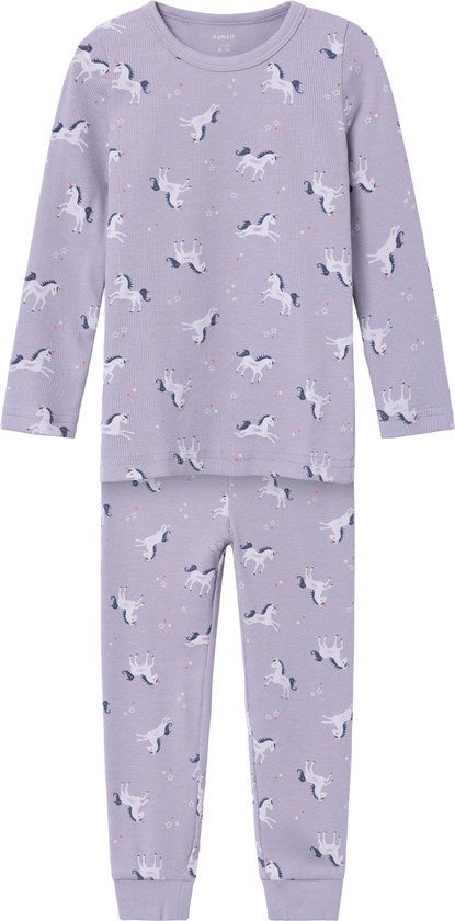 NAME IT NMFNIGHTSET LAVENDER UNICORN RIB NOOS Girls' Pajama Set - Size 98/104
