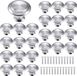 Goodivery ® Set van 25 Boutons de Tiroir Ronds, Poignées de Cuisine et de Meuble en Acier Inoxydable, Argent