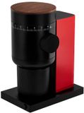 Fellow Opus 2 Moulin à café conique - Moulin à expresso électrique pour un usage domestique, réglage de la mouture en continu, bavures de 48 mm, Expresso à Cold Brew rouge avec noyer, UE