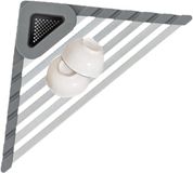 Sans marque Évier d'angle - Panier triangulaire - Organiser la cuisine - Conception peu encombrante - 32 x 32 cm - Gris pierre