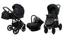 BabyLux® Color Lux | Set de poussette 3 en 1 | Onyx | Poussette combinée | Ensemble de poussette | Poussette + B