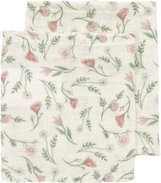 Meyco Hydrofiele doeken pre-washed Flower Multicolour 20x17cm - 2-pack