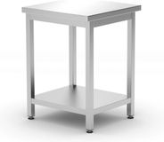 HENDI Centrale werktafel met schap – roestvast staal – verstelbare poten – 600x600x850 mm