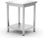 HENDI Centrale werktafel met schap – roestvast staal – verstelbare poten – 600x600x850 mm