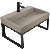 REA Conglomeraat Wastafel Goya 70cm Taupe + Onderstel Rechthoekig
