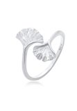 Elli - Ring - Dames Gingko Blad Open Trend in 925 sterling zilver verguld