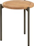 4 Seasons Outdoor Yoga bijzettafel Aluminium/Teak Bruin Rond