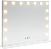 vidaXL Miroir de courtoisie LED Blanc 58 x 10 x 47 cm Verre et Acier
