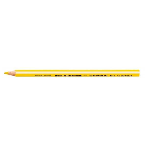 Stabilo Trio Thick, dik driekantig kleurpotlood, met extra dikke kern 4.2 mm, geel, per stuk