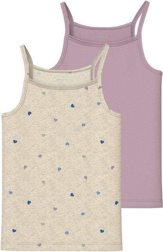 NAME IT - NKFSTRAP TOP 2P PEYOTE HEARTS NOOS - Meisjes - Onderhemden