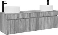 vidaXL Badkamerkastenset 3 st Grijs Sonoma 49 x 44,5 x 65,5 cm