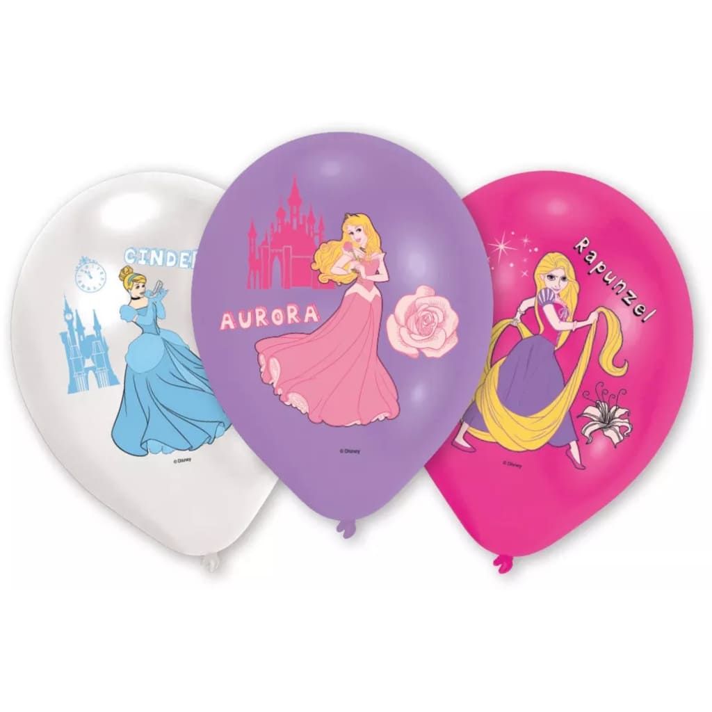 Amscan Ballonnen Princess 27,5 Cm Wit/paars/roze 6 Stuks