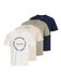 JACK & JONES Shirt 'JJBENSON' lichtbeige / navy / kaki / wit