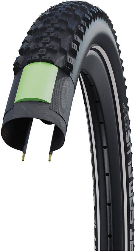 Schwalbe Smart Sam Plus Performance DD GreenGuard reflecterende zwarte band, 28 x 1,60 cm, 700 x 40c (42-622)