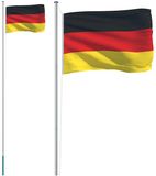 vidaXL Duitse vlag met mast, 6,08 meter, aluminium