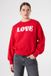 GARCIA Femme Pull Imprimé Texte Rouge Manches longues