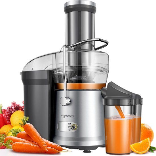 Safecourt Kitchen Juicer - Juicer for Vegetables & Fruit - Large Filling Opening - 3 speeds - 1200 Watt