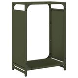 VidaXL Brandhoutrek 44x28x65 cm koudgewalst staal olijfgroen