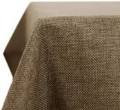 Deconovo Rechthoekig tafelkleed, waterafstotend, linnenlook, vlekbestendig, voor picknick, 130 x 220 cm, taupe