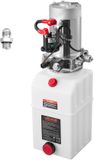VEVOR 7 Qt Hydraulische Krachtbron, Enkelwerkende Kipperaanhangerpomp, 12 V DC Hydraulische Pomp met Metalen Reservoir, Wit
