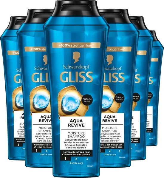 Gliss - Aqua Revive - Shampoo - Haarverzorging - Voordeelverpakking - 6x 250 ml