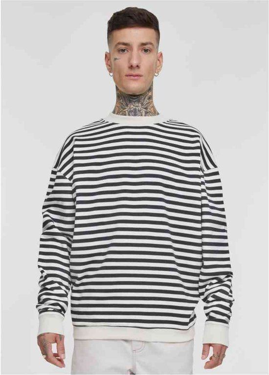 Urban Classics Striped Crewneck Sweater - Men - Beige/Black - Size S