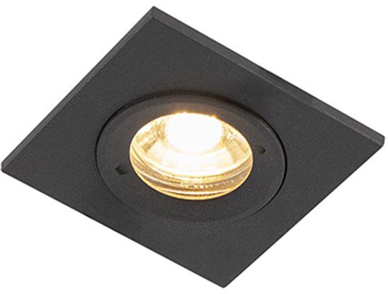 QAZQA Xena - Black Square Recessed Spot Light - IP44 - 8cm