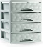 Plasticforte Ladeblokje/bureau organizer met 4x lades - mintgroen - L18 x B21 x H23 cm