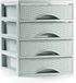 Plasticforte Ladeblokje/bureau organizer met 4x lades - mintgroen - L18 x B21 x H23 cm