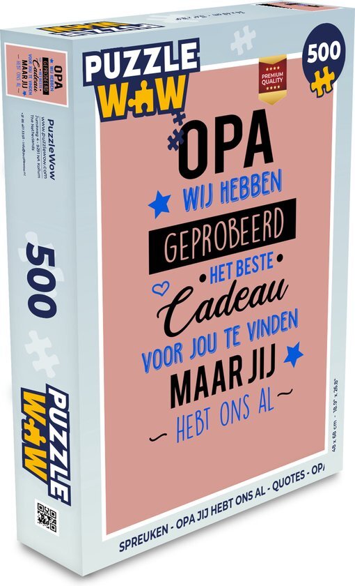 MuchoWow Puzzel Spreuken - Opa jij hebt ons al - Quotes - Opa - Legpuzzel - Puzzel 500 stukjes