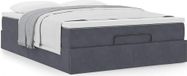 Prolenta Maison Exclusive - Ottoman bedframe met matras, donkergrijs, 140x190 cm, fluweel