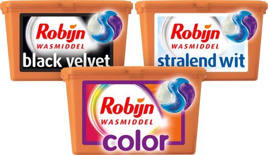 Robijn Color Black Velvet en Stralend Wit 3-in-1 Wascapsules - 45 Wasbeurten