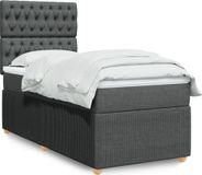 Maison Exclusive - Sommier à lattes de lit avec matelas gris foncé 90x200 cm tissu