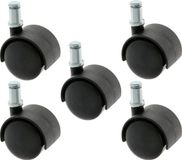 AMIG Bureaustoel Wiel - 5x - D50 mm - pin D11 mm - Zwart