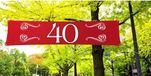 Folat 40 jaar jubileum banner - 180 x 40 cm - rood