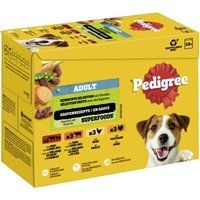 Pedigree natvoer hond volwassen, multipack, gemengde selectie met groenten, in saus 12x100 g
